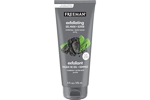 Freeman Polishing Charcoal & Black Sugar Facial Gel Mask+ Scrub, Purifies Skin, Not Over-Drying, Polishing Face Mask, Exfoliating, Removes Dead Skin, Cruelty-Free Skincare, 6 fl.oz./ 175 mL Tube