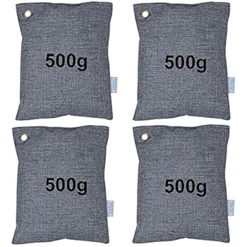 MySit Air Purifying Bags for Car & Pet Massive Odor Air Freshener, Bamboo Charcoal Bag Odor Eliminator Remover (4 x 500g)