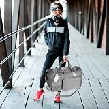 Flintronic Foldable Gym Duffel Bag Grey Lightweight Wet Dry Separation view 9