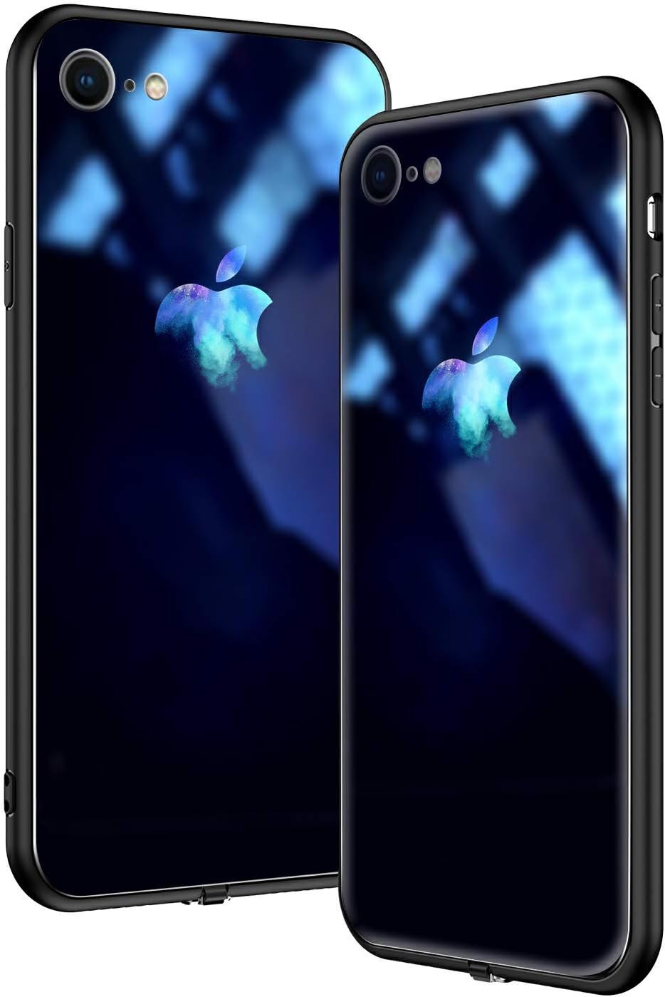 VVXIT Logo LED Flashing Light Up iPhone Case,Music Activated Light Up Incoming Call Flash Tempered Glass Protective Case for iPhone XR