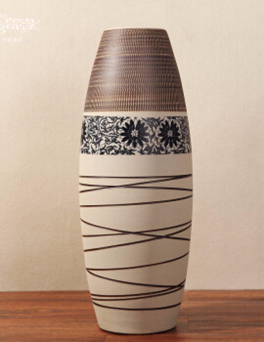 JRFBA-Ceramic floor bamboo vase, modern European living new TV cabinet Home Furnishing decoration, water flower hall, soft outfit 80 cm tall vase without flowers,60CM