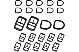 Regal Dog Products 1" Inch Double Bar Buckle and Matching D-Ring in Black Hardware (12-pack)