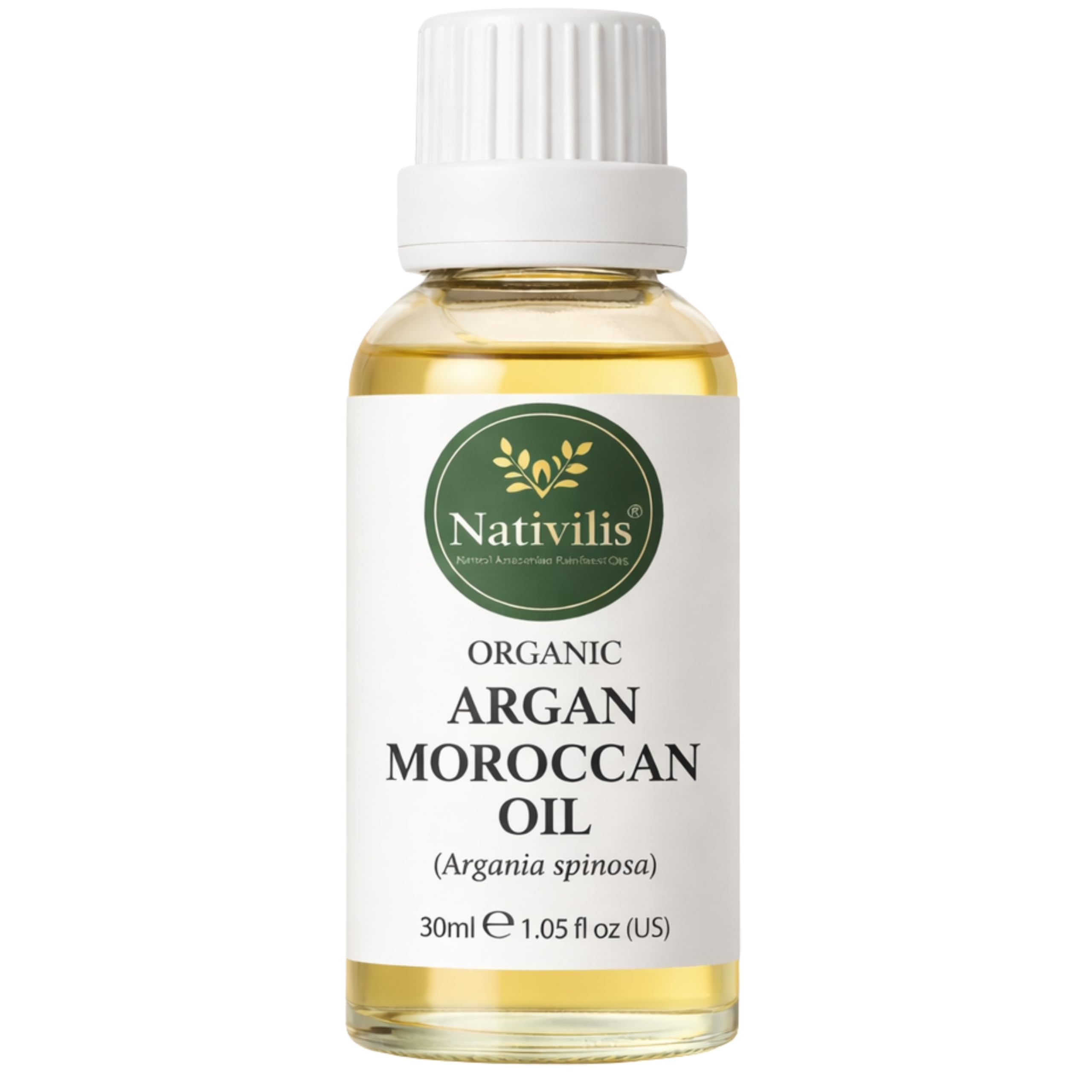 Nativilis Organic Argan Oil Moroccan (Argania spinosa) Hair, Face & Skin - Natural Cold Pressed Carrier Oil - Pure & Natural, Anti-Ageing, Antioxidant, Vegan, No GMO - Rich in Vitamin E – Copaiba
