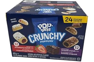 Crunchy Poppers Compatible with Pop Tarts, Crunchy Filled Snack Bites, 24 × 28 g