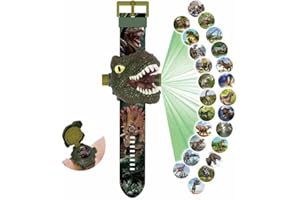 Ann tiger Children Dinosaur Projection Electronic Watch for Kids Flip Adjustable Digital Screen 3D Cartoon Animal 24 Projection Patterns Boys Girls Birthday Gift Educational Toy Children's Day Gift