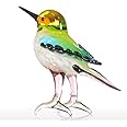 Too-arts Tiny Bird Glass Sculpture Ornament Bird Figurine Hand Blown Statue Multicolor