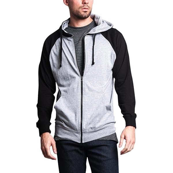 Amazon.com: VICTORIOUS Men's Raglan Lightweight Zip Up