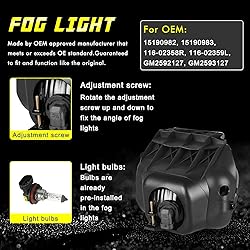 TOPSCOPE Fog Lights Replacement Compatible with
