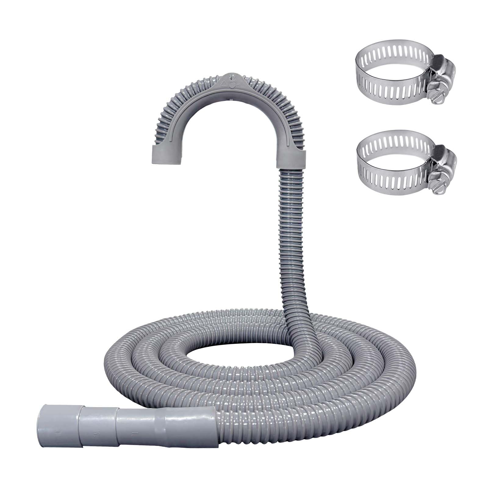 Photo 1 of 10FT Washing Machine Drain Hose,Corrugated Flexible Drain Hose Replacement for Samsung, LG, Whirlpool, Maytag, Kenmore, GE, Giantex, Panda and More,with 2 Clamps and U-Bend Holder