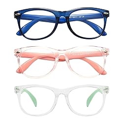 FANNYGO 3 Pack kids Blue Light Blocking Glasses For