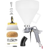 InoKraft TexCraft Drywall Texture Spray Gun, 1.32 Gallon Hopper | 3 Nozzles (4.5/6/8 mm) for Knockdown Popcorn, for Wall, Ceiling, Patch Works, Elbow Hose Included