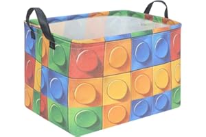 FXOCSHE FXOLCSHE Building brick Basket,Building block book storage box,Laundry hamper,Waterproof foldable Kid's laundry basket,Shelf box,Baby Room decor(Building block)
