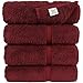Chakir Turkish Linens Premium Cotton Absorbent Turkish Towels (Bath Towel - Set of 4, Cranberry)