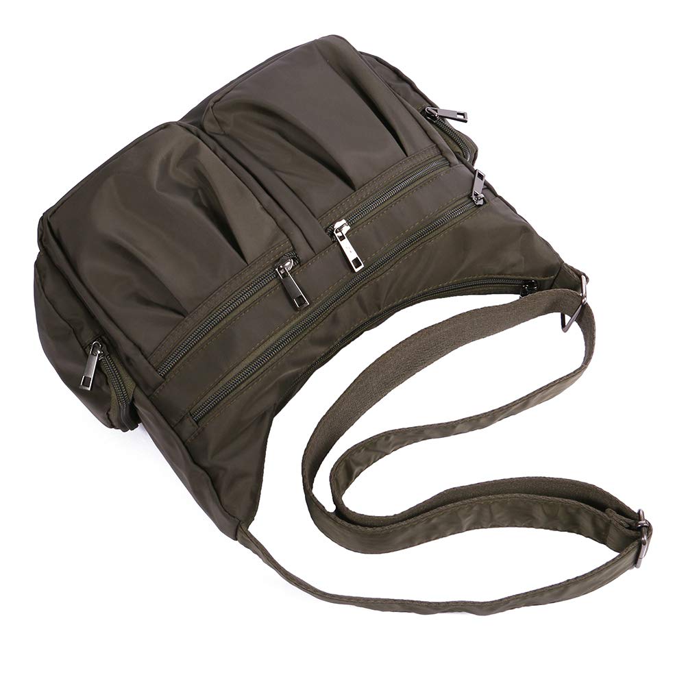 TENXITER Multi Pocket Shoulder Bag Corss-body Purse Waterproof Nylon Travel Handbags for Women