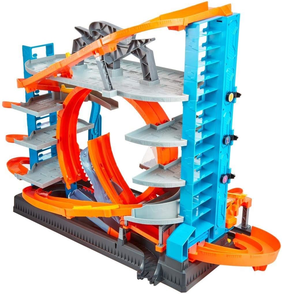hot wheels city garage with shark