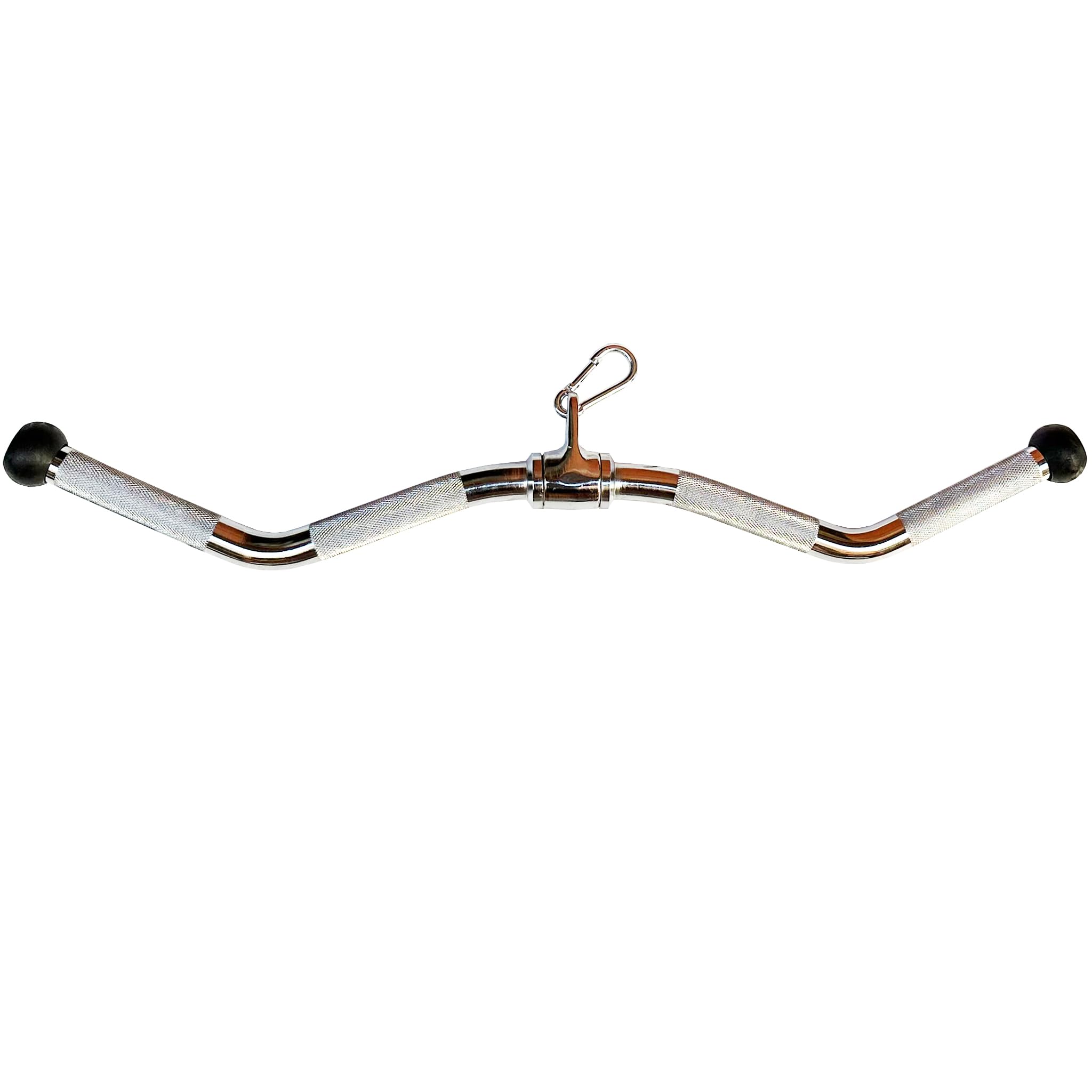 Barbell Multi-Exerciser Cable Attachment For Machines, Lat Pull Down & Tricep Press Down Bar, Revolving Straight Curl Bar with Rotating Grips (29 Inch Chrome Ball)