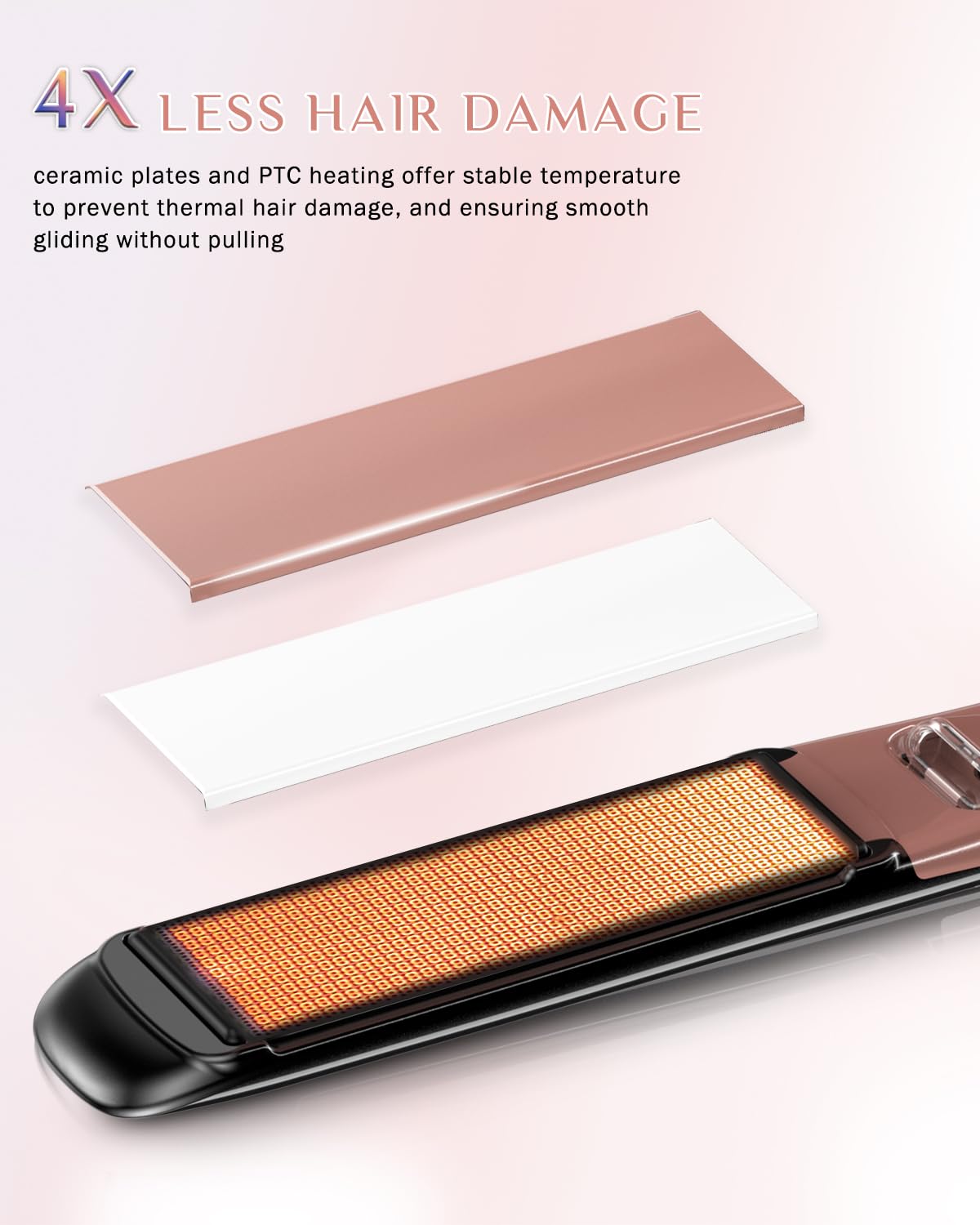 DORISILK 500 Degree High Temp Professional Hair Straightener，30s Fast Heating Ceramic Flat Iron ，2 in 1 Hair Straightener and Curler，Plasma Flat Iron Get Frizz-Free ，Dual Voltage for Travel Using