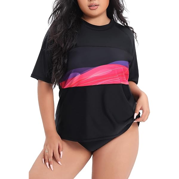 Womens Plus Rash Guard Halcurt Women's Plus Size Rash Guard