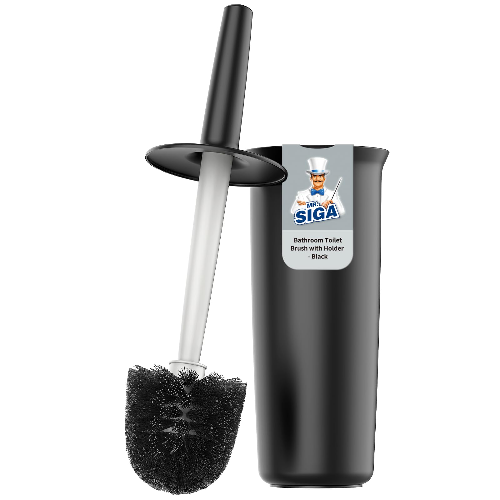 MR.SIGA Toilet Bowl Brush and Holder for Bathroom, Black, 1 Pack