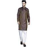 Maple Clothing Party Wear Brocade Kurta Pajama Set Indian Wear Men