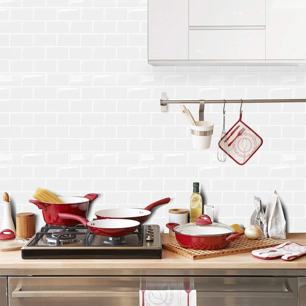 WANWEITONG Self Adhesive 3D Wall Tile Stickers with Marble Design, Stick on Tiles Splashback - Image 3