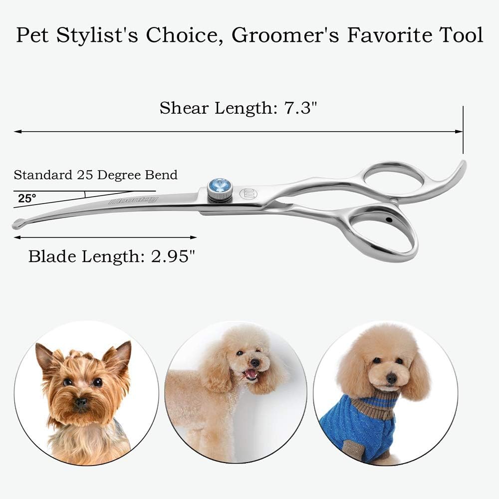 Dog Grooming Straight, Curved, Thinning/Blending/Chunking Scissors Kit, JP-440C Stainless Steel Pet Cat Hair Cutting/Trimming Shears - Image 4