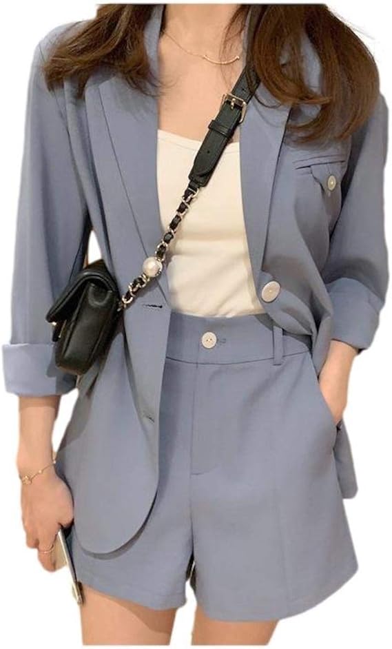 Amazon Co Jp パンプアップ セットアップ ジャケット ショート パンツ 2点セット テーラード フォーマル レディース S Xl レディース 服 ファッション小物