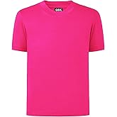 QBK 2T to Youth Neon Shirt Kids UPF 50+ Dry Fit Athletic Short Sleeve Rash Guard T Shirts for Boys Girls Sports Undershirt