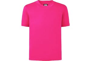 QBK 2T to Youth Kids Neon Shirt UPF 50+ Dry Fit Rash Guard for Boys & Girls | Sizes 2T-16Years, Short Sleeve Quick-Dry Athletic Tee for Swimming, Sports, Outdoor Play, School, Customization