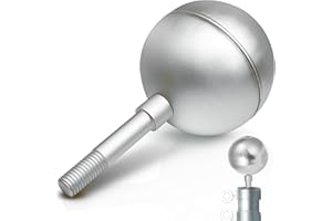 Anley Authentic 3" Flagpole Ball Topper Ornament - Silver Anodized Aluminum Finish - Weatherproof Top Replacement - Fit Stand