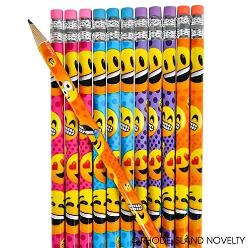 Emoji Pencil, 7.5-Inch, Pack of 48