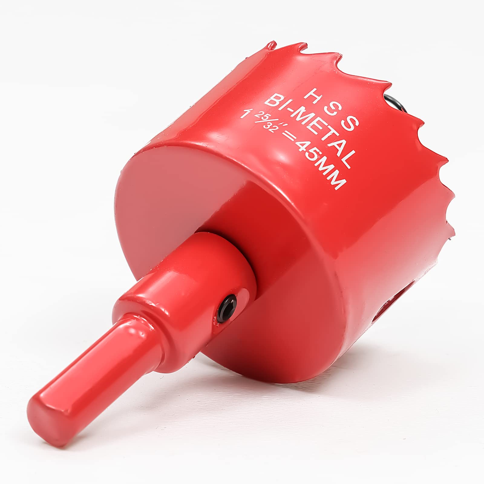 45mm Hole Saw for Wood, HSS Bi-Metal Hole Cutter for Pipe Vent, Separate Drill Bit with Hex Shank, ideal for Cutting Plasterboard, Timber, Perspex and Plastic — image 1