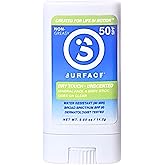 Surface Mineral Face Sunscreen Stick, Dry Touch SPF 50, Broad Spectrum UVA UVB Sun Protection for Kids and Adults, Travel Friendly, Water Resistant for 80 Minutes, Fragrance Free, 0.5oz