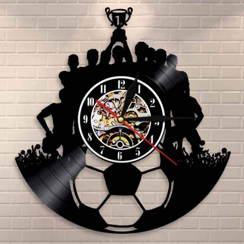Dengjiam Reloj De Pared De Disco De Vinilo De Fútbol Decoración De