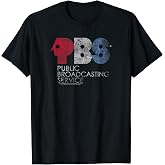 PBS Distressed Red White and Blue Logo Broadcasting Service T-Shirt