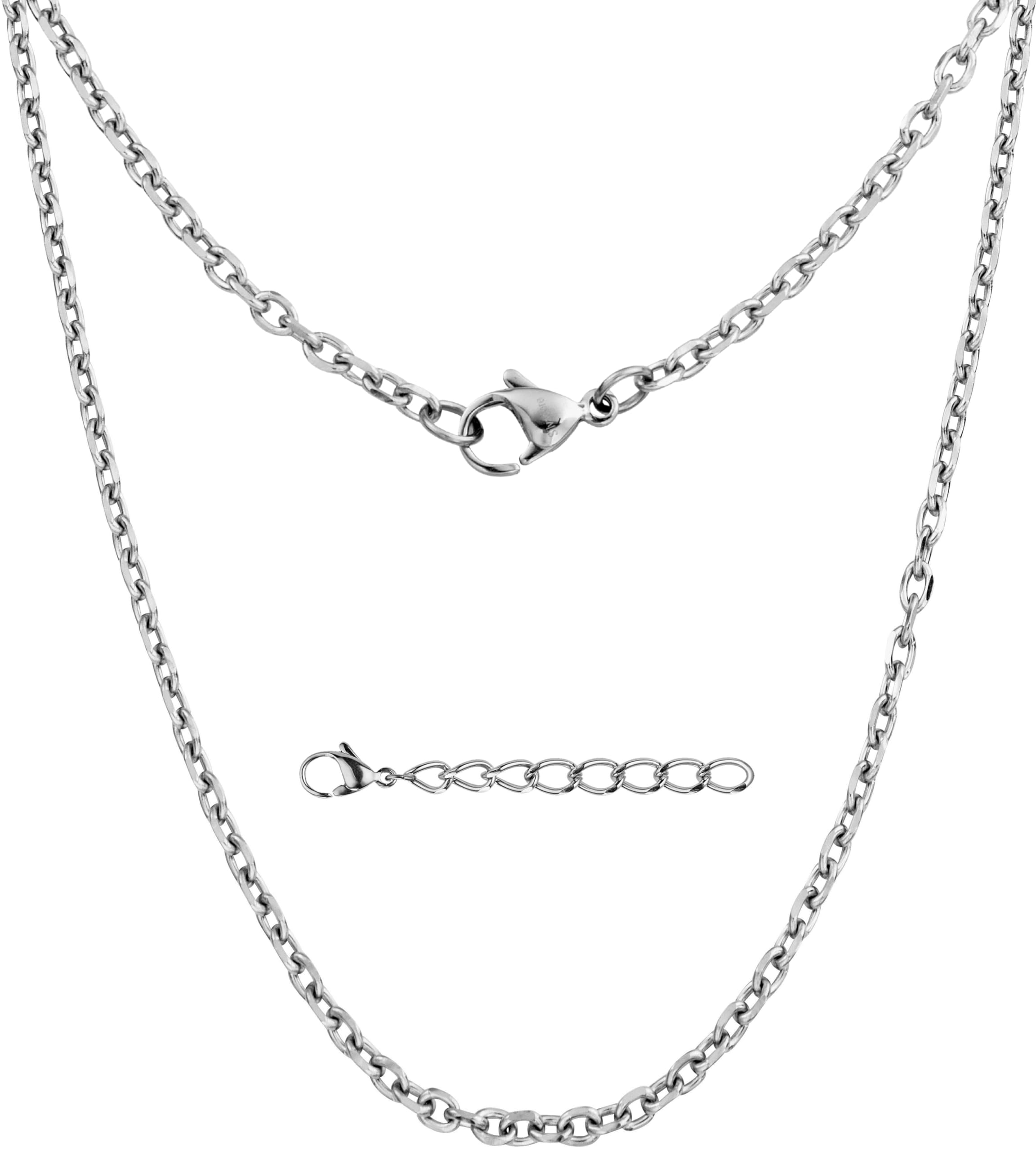 Photo 1 of Silvadore Silver Cable Chain Necklace Men (3mm,20in) Sterling Silver Plated Stainless Steel Cable Link Chain Necklace Pendant - Belcher Rolo Dog Tag Real Solid Non-Tarnish Waterproof Jewelry Gift