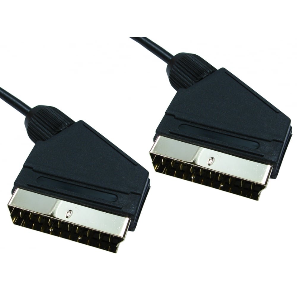 World of Data 5m Scart Cable - Fully Wired - Shielded - 21-pin - Audio - Video - Male to Male 2 PACK