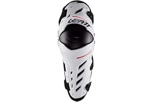 Leatt Brace Adult Dual Axis Off-Road Motorcycle Pivoting Knee and Shin Hard Shell Impact Foam Guard, White, L/XL