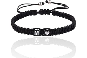VDKIDKT Initial Bracelet for Men Women, M Charm Letter Bracelets for Teen Girls/Boys, Handmade Rope Braided Bracelet, Best Fr