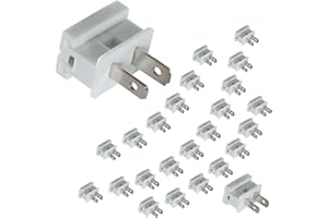 Aniai Vampire Plugs, 25PACK SPT-2 Male Plug White, Slip and Slide Plug Add, Replacement Plug 2 Prong, 8 Amp 125 Volt for SPT-2 Wire (spt2 Male, White)