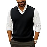 Moda Viva Mens V Neck Sweater Vest, Fall Pullover Sweater Vests, Lightweight Sleeveless Knit Vest