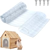 Heuyrao 4.9 Feet x 7.8 Inch Dog House Plastic Door Flap Clear | Doggie Door Replacement Flap with 4 Screws, Easy to Cut &amp; Install, Vinyl Door Flap for Dog Cat Chicken House