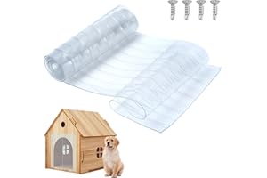 HEUYRAO Dog Door Replacement Flaps Doggie Door Replacement Strips, Durable Dog House Door Flap Clear Safe Plastic Vinyl Strips with Good Insulation for DIY Kennel Cat Chicken House(4.9 Feet x 7.8 Inch)
