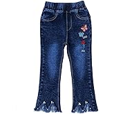 Peacolate 4-9T Infant Little Kids Girls Embroidery Jeans Denim Pants