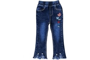 Peacolate 4-9T Infant Little Kids Girls Embroidery Jeans Denim Pants