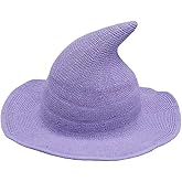 Chendvol Men's and Women's Halloween Witch Wool Hat Knitted Cap for Party Masquerade Cosplay Costume Accessory Daily