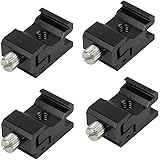 MENGS&reg; 4 St&uuml;ck 1/4 " Schraube Aluminium Adapter halterung f&uuml;r Kalt / Blitzschuh Blitzhalterung Lampenhalter, die 360 Grad einstellbar kann