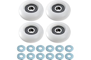 Vsttar Qty.4 Machined Wheels/Rollers Made from Solid Engineering Plastic Compatible with Total Gym Replacement, Fits Models 2000, 3000, 3000 XL, & a Few Very Early Platinum Plus, Pro, Supra, White