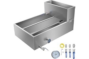 VBENLEM Maple Syrup Evaporator Pan 36x24x18.5 Inch Stainless Steel Maple Syrup Boiling Pan with Valve and Thermometer and Divided Pan and Feed Pan