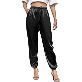 Betusline Women's Satin Silky Pants